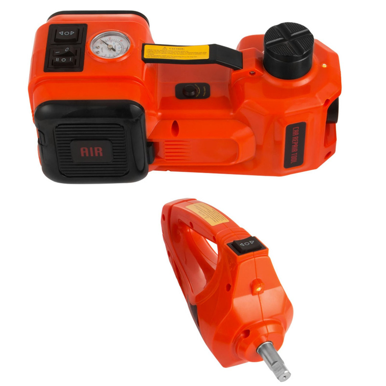 Electric Car Jack, Electric Hydraulic Jack 3 Ton(6600 lbs) with Tire Inflator Pump and Electric Wrench, DC 12V Car Floor Jack Electric Jack Lift for an Emergency Tire Change