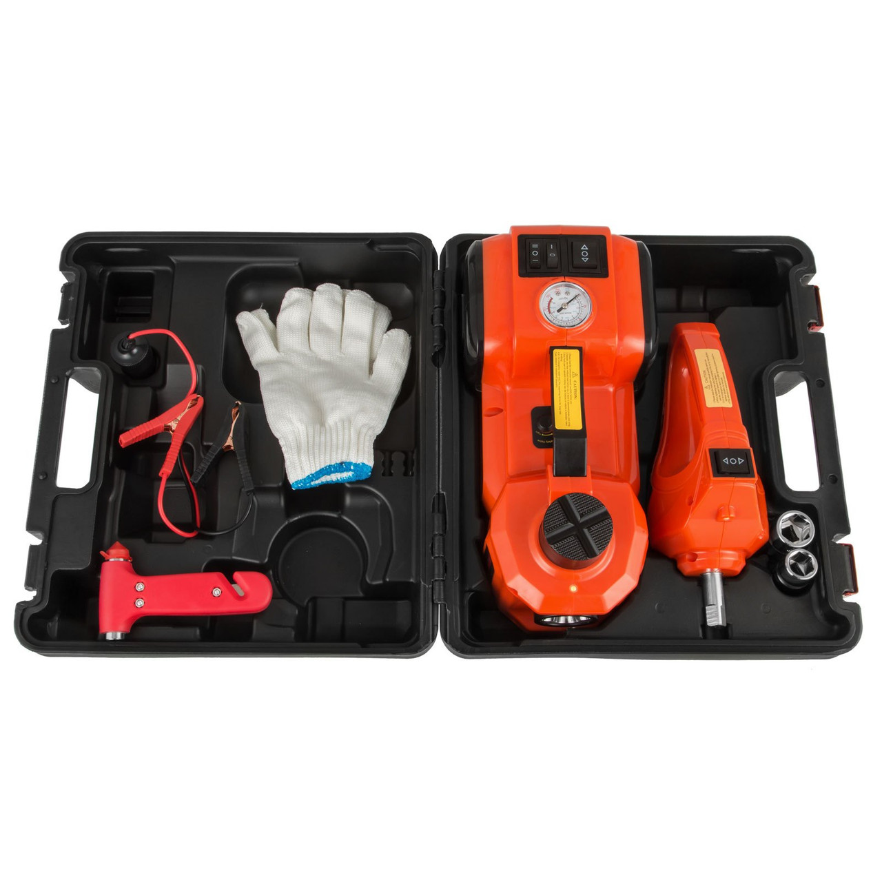 Electric Car Jack, Electric Hydraulic Jack 3 Ton(6600 lbs) with Tire Inflator Pump and Electric Wrench, DC 12V Car Floor Jack Electric Jack Lift for an Emergency Tire Change