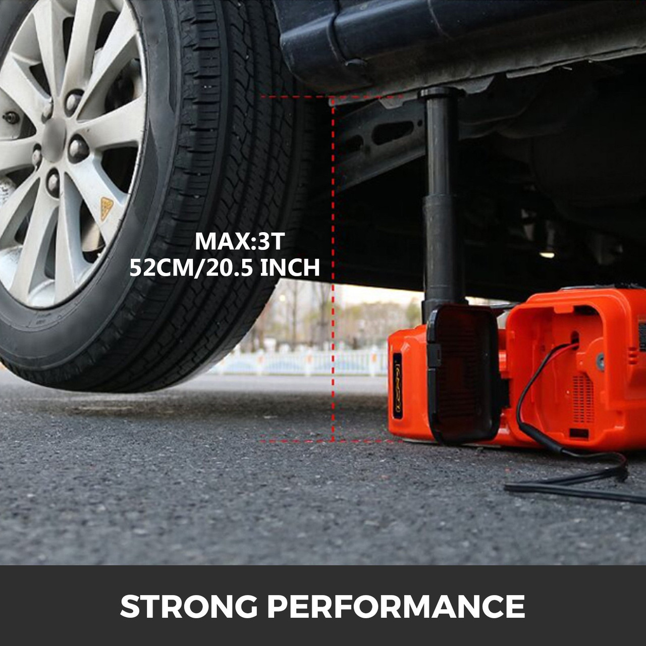 Electric Car Jack, Electric Hydraulic Jack 3 Ton(6600 lbs) with Tire Inflator Pump and Electric Wrench, DC 12V Car Floor Jack Electric Jack Lift for an Emergency Tire Change
