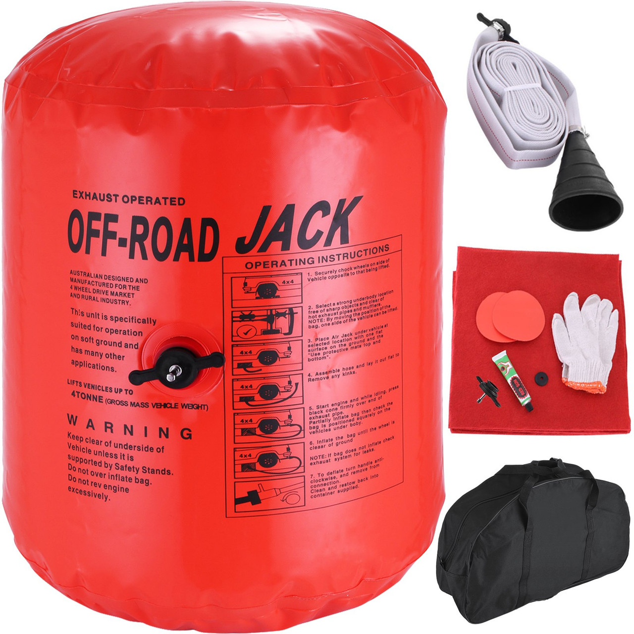 Air Jack Exhaust 4x4 Off Road 4 Tonne Lift Capacity Most Durable Hose Extension