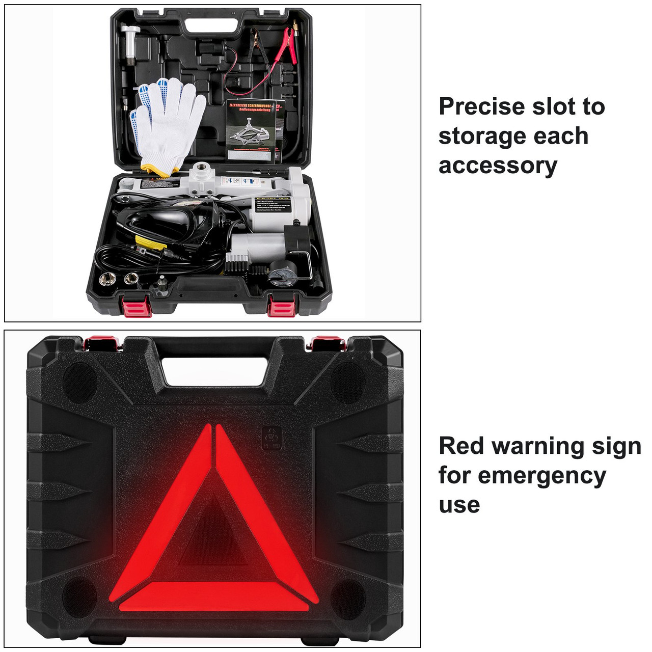 Electric Car Jack 3 Ton 12V Floor Jack, All-in-One Electric Scissor Jack, 120-370/170-420MM Lifting Range Scissor Lift Jack, Car Repair Tool with Inflator Pump, for Sedans and SUV Repair