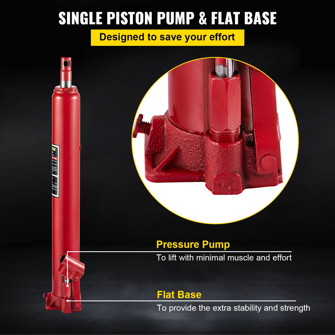 Hydraulic Long Ram Jack Manual Single Pump 4 Ton Engine Lift Cherry Picker