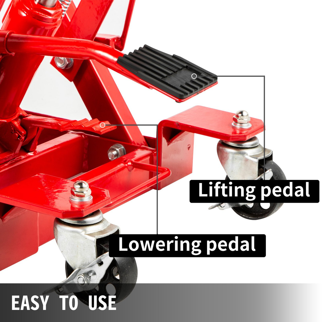 Hydraulic Motorcycle Scissor Jack with 1,500LBS Load Capacity, Motorcycle/ATV Jack Hoist Stand Portable Lift Table, Adjustable Motorcycle Lift Jack,with Built-In Lock Pin Red