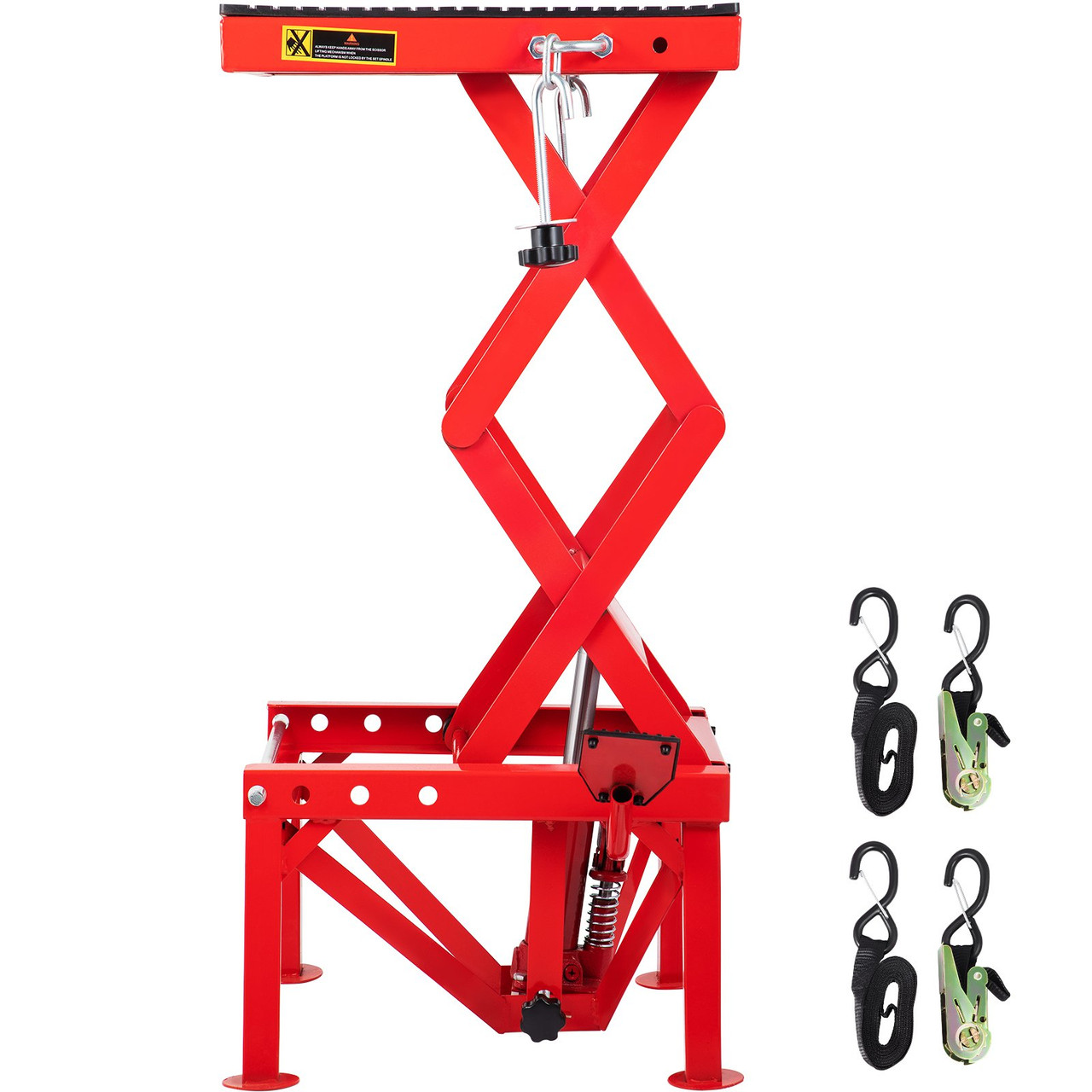 Motorcycle Jack, Scissor Jack 300lbs, Hydraulic Lift Table With Fastening Straps