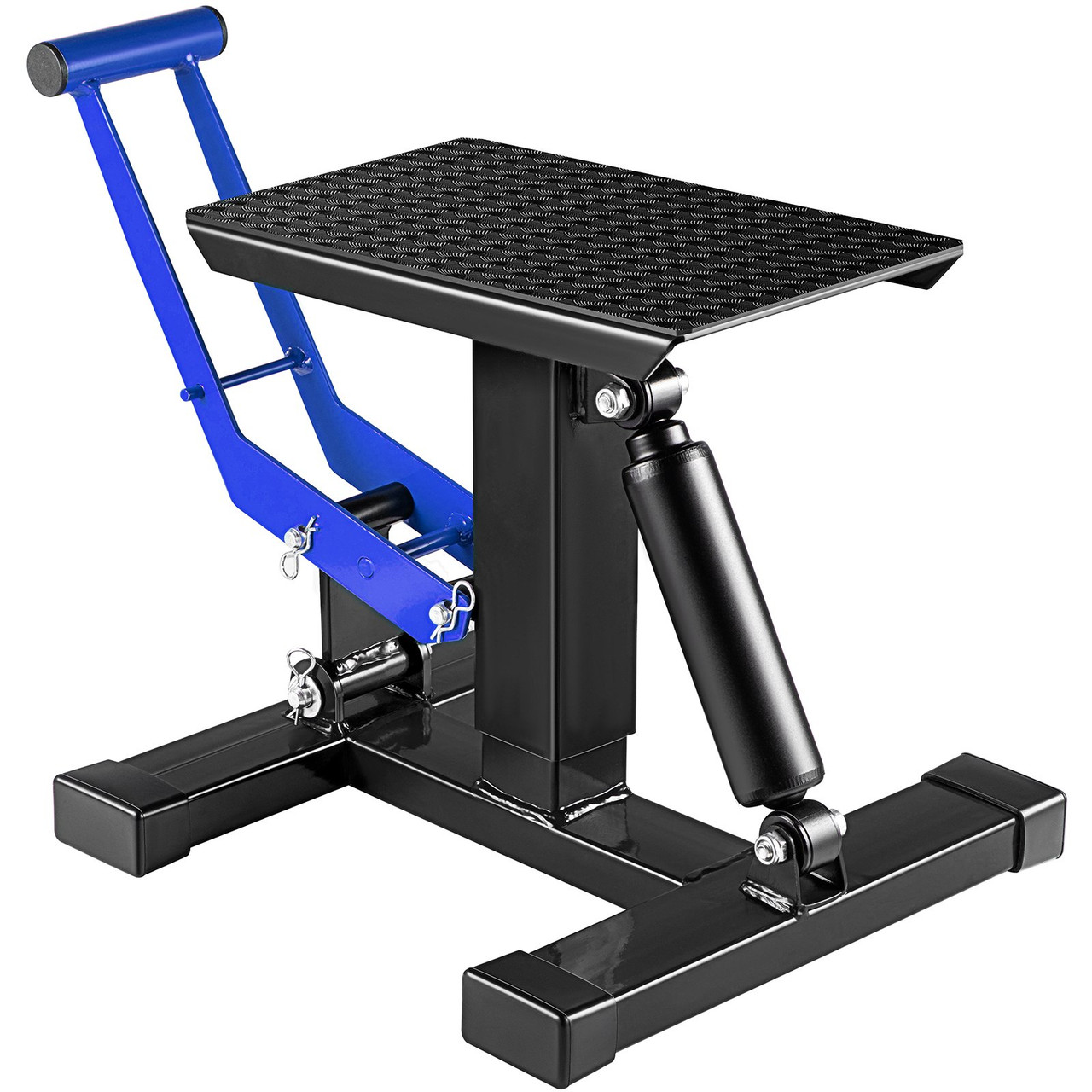 Motorcycle Dirt Bike Lift Stand, 400 Lbs Heavy Duty Motorcycle Lift Repair Stand, 9.0"-16.5" Adjustable Steel Lift Stand Dirt Bike Maintenance Table Rack, Black/Blue Jack Hoist Height Lift Stand