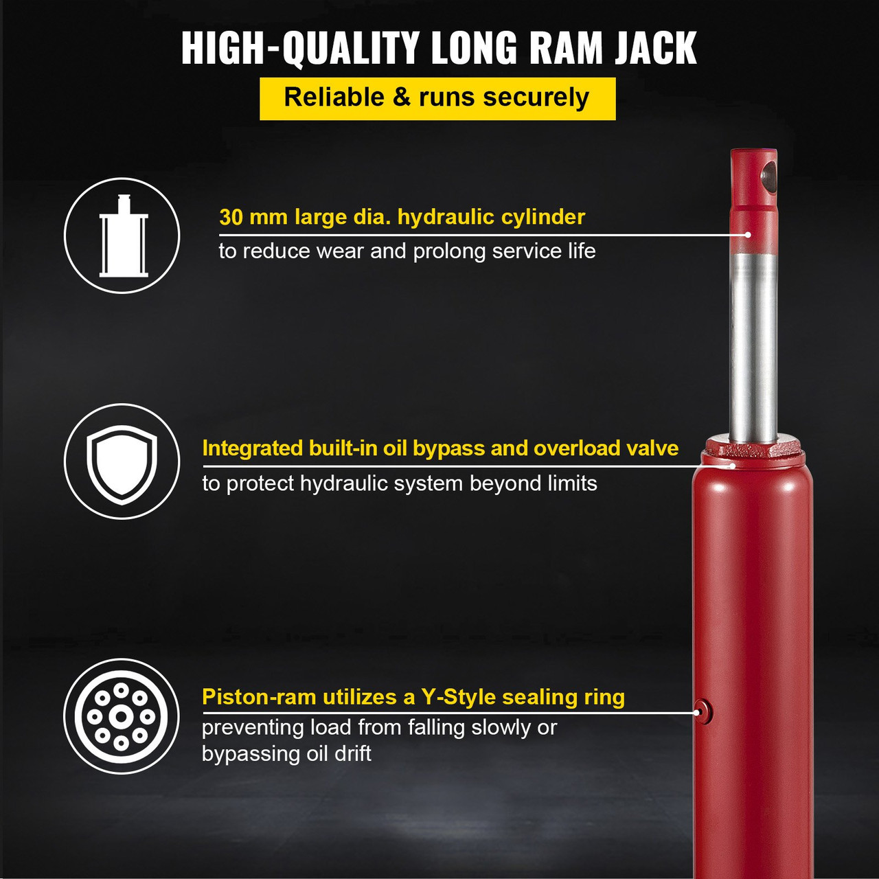 Hydraulic Long Ram Jack Manual Dual Pump 8 Ton Engine Lift Cherry Picker