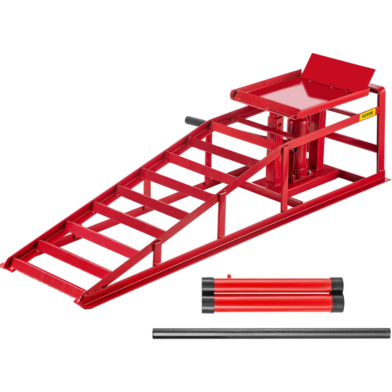 Hydraulic Car Rampshydraulic Vertical Ramps 5t/11000lbs Low Profile 1pcs In Red