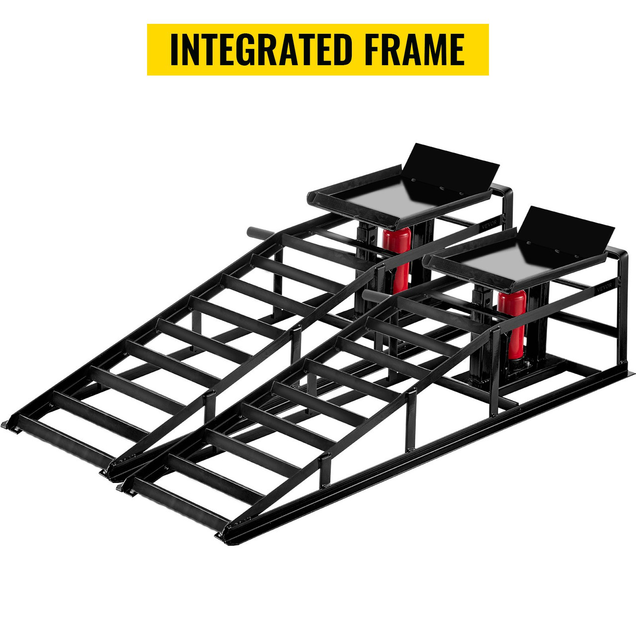 Hydraulic Car Rampshydraulic Vertical Ramps 5t/11000lb Low Profile 1-pair Black