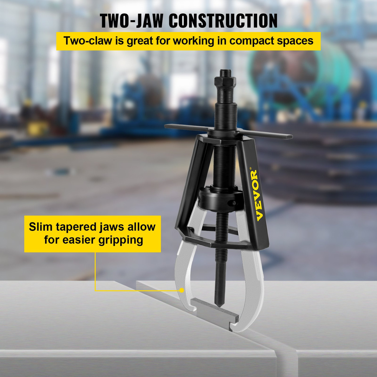 Gear Puller 2 Jaw Puller, 12 Ton/26448 LBS Capacity Manual Puller, 21-1/3"-28" Spread Reach and 3-1/3" -12-1/5" Spread Range, 20" Overall Length Gear Removal Tools For Slide Gears, Pulleys