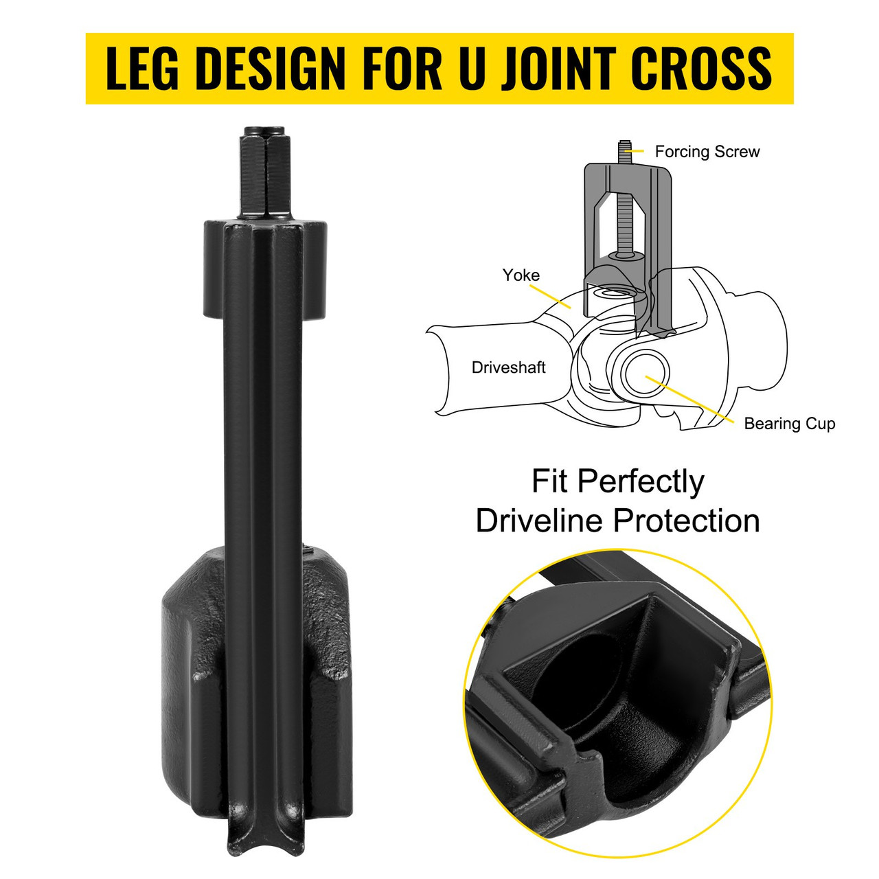 U Joint Puller, Class 1-3 Universal Joint Puller, 1.0" - 1.25" Automotive U Joint Puller, U Joint Removal Tool with Removal Hook Set, Heavy-Duty Steel Material U-Joint Remover Cup Puller Tool