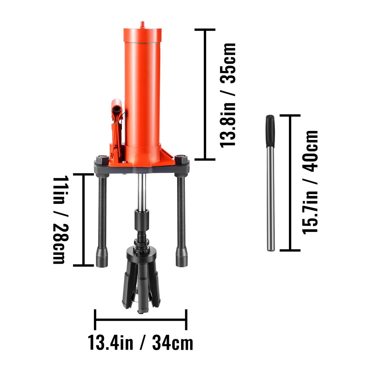 Hydraulic Cylinder Liner Puller 15 Ton Liner Puller Tool, Both Dry-Type and Wet-Type Fit Diameter of 80mm-140 mm, Universal Cylinder Liner Puller Tool Set for auto Repair and Disassembly