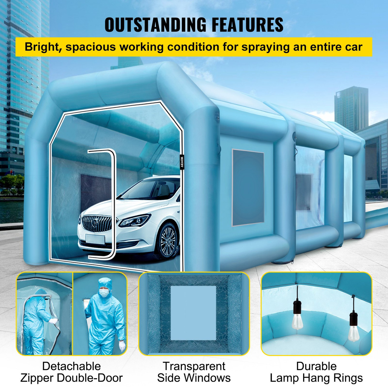 Inflatable Paint Booth Car Paint Tent 30x20x13FT w/ Filter &2 Blowers