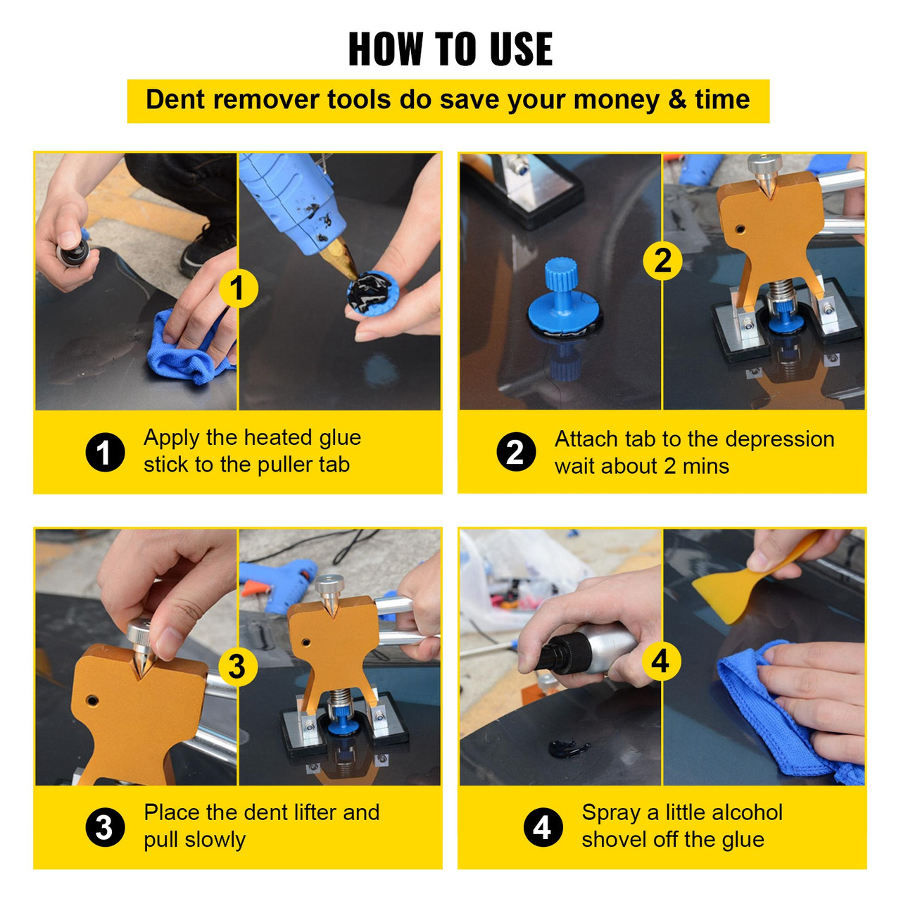 Dent Removal Tool, 69 Pcs Paintless Dent Repair Tools, Led Baffle Board Car  Dent Repair Kit