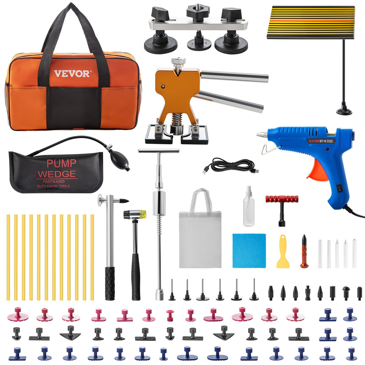 VEVOR Dent Removal Tool, 60 Pcs Paintless Dent Repair Tools, Puller and  Lifter Dent Repair Kit