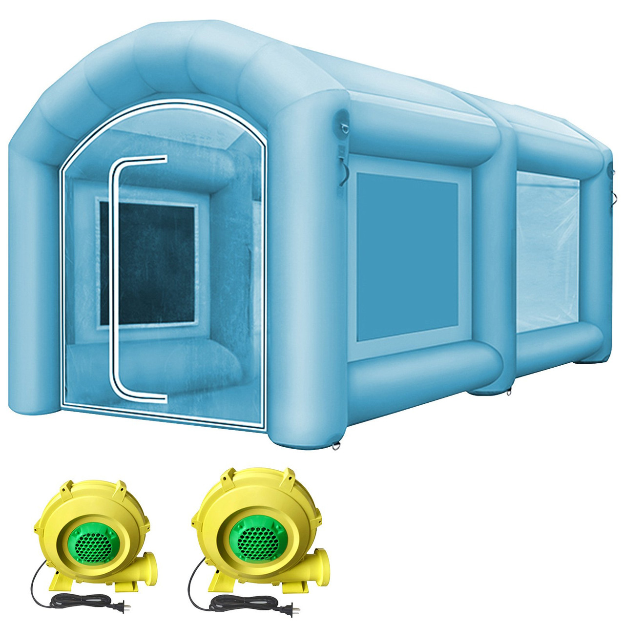 13x8x7ft Inflatable Spray Booth Tent Paint Booth 750W DL Blower