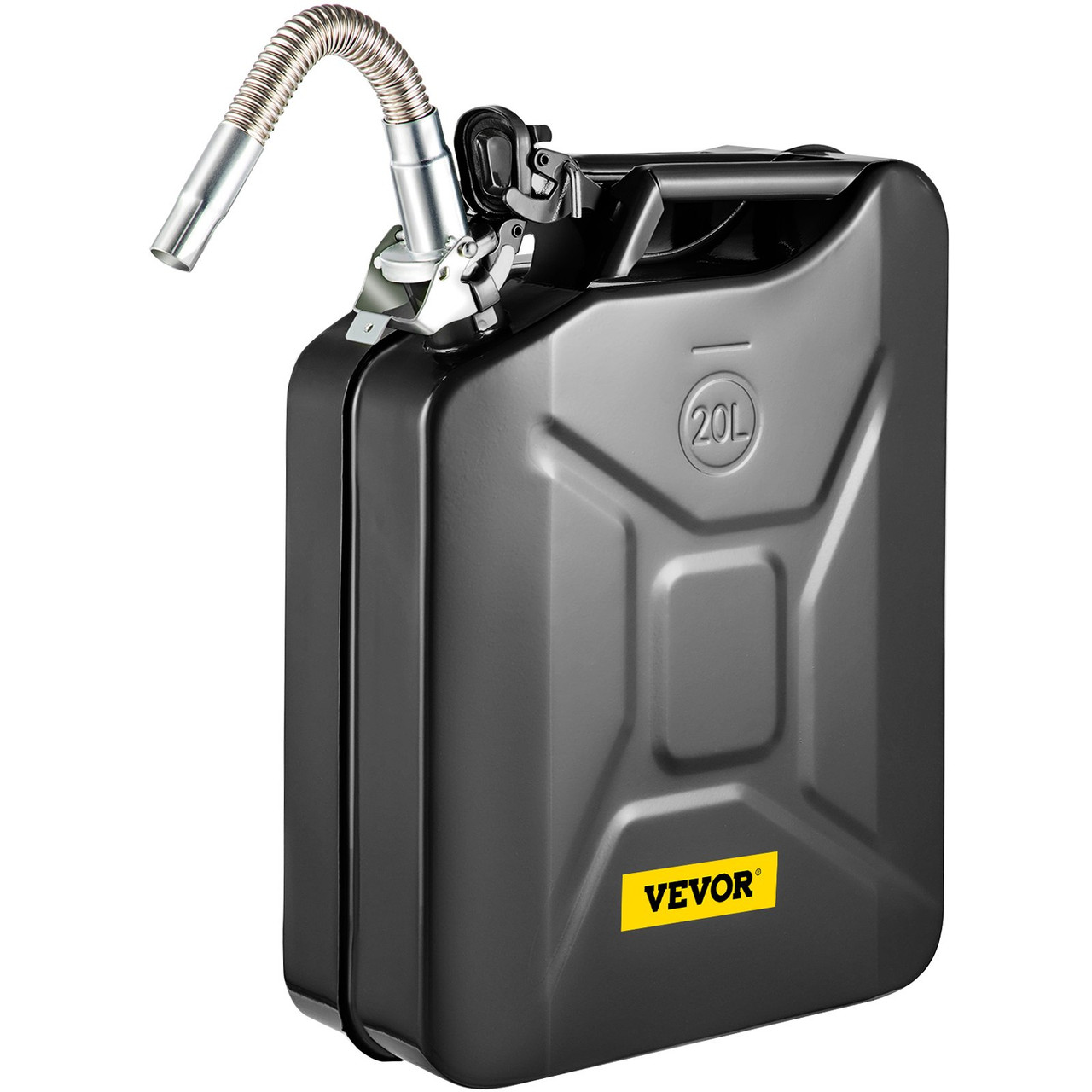Oil Can 5.3 Gal / 20L Fuel Can with Flexible Spout for Cars Black