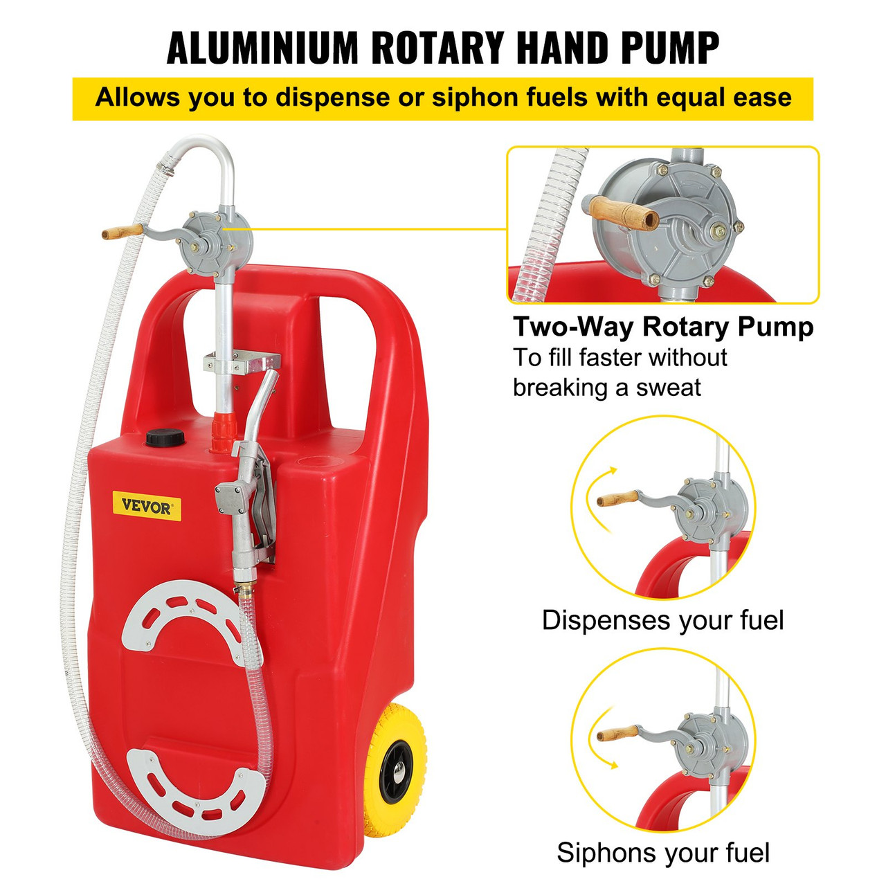 Fuel Caddy 32 Gallon Portable Gas Diesel Tank On-Wheels with Manuel Pump