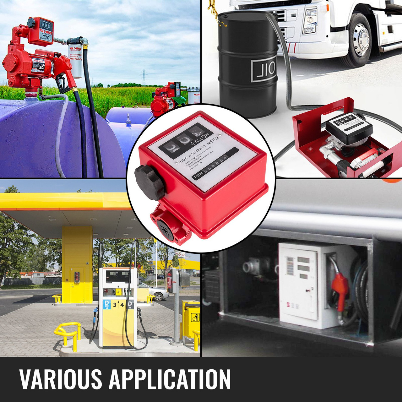 Mechanical Fuel Meter 20 GPM Fuel Flow Meter 3-Digital Batch Display Fuel Transfer Meter 1 Inch Diesel Fuel Flow Meter All Fuel Transfer Pumps Gasoline Flow Meter