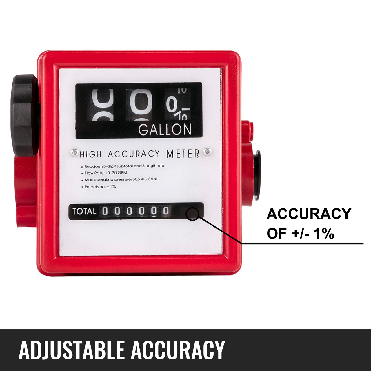 Mechanical Fuel Meter 20 GPM Fuel Flow Meter 3-Digital Batch Display Fuel Transfer Meter 1 Inch Diesel Fuel Flow Meter All Fuel Transfer Pumps Gasoline Flow Meter