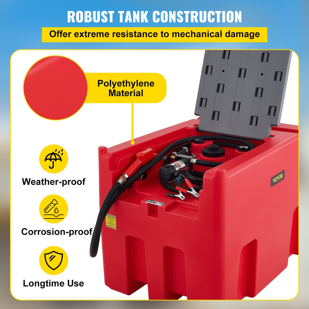 Portable Diesel Tank Diesel Fuel Tank 116 Gl, w/ 12V Transfer Pump, Red