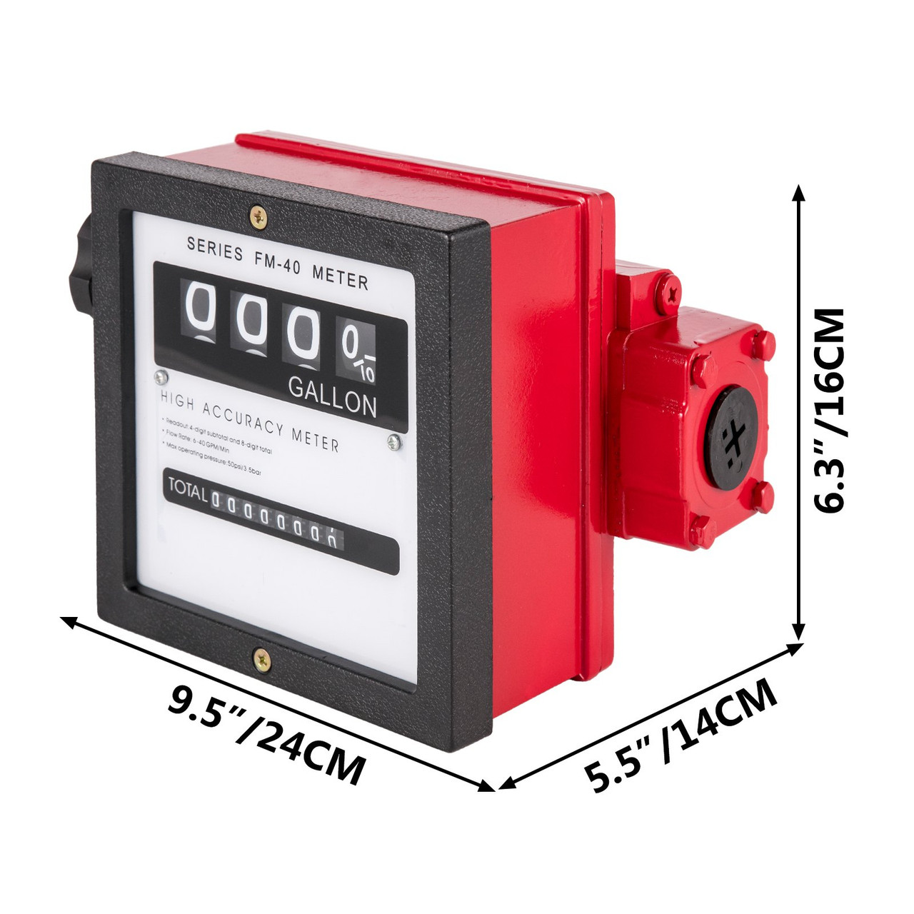 Mechanical Fuel Meter 40 GPM Fuel Flow Meter 4-Digital Batch Display Fuel Transfer Meter 1 Inch Diesel Fuel Flow Meter All Fuel Transfer Pumps Gasoline Flow Meter