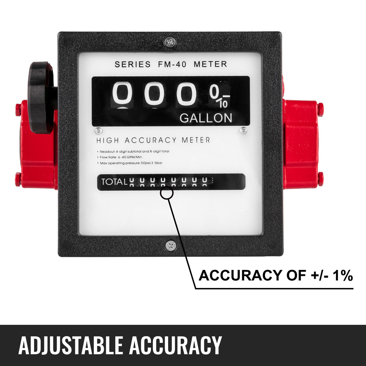 Mechanical Fuel Meter 40 GPM Fuel Flow Meter 4-Digital Batch Display Fuel Transfer Meter 1 Inch Diesel Fuel Flow Meter All Fuel Transfer Pumps Gasoline Flow Meter