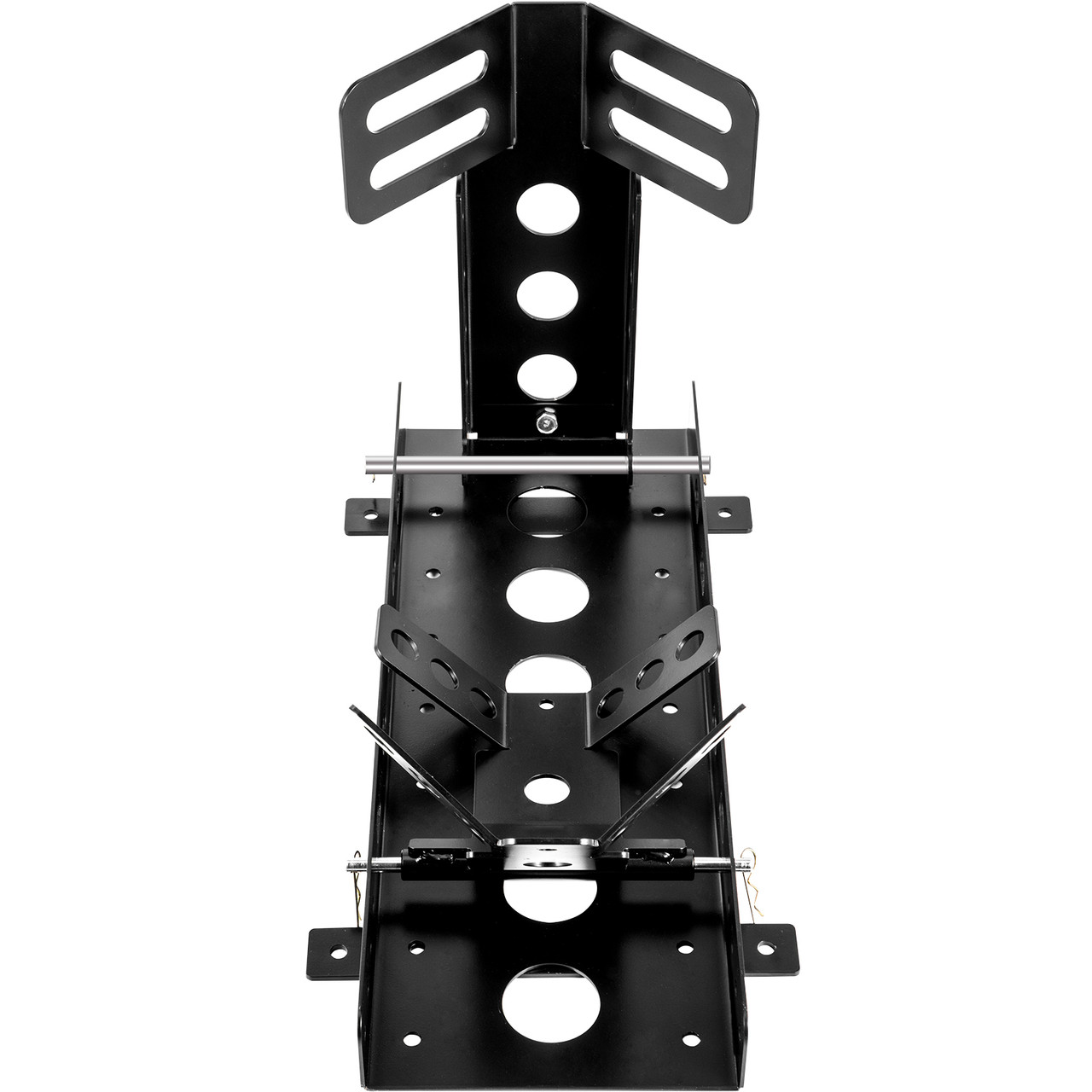 Motorcycle Front Tire Chock, 3000 lbs Heavy Duty Wheel Stand, Black Upright Motorbike Front Chock for 14"-22" Wheels, High-Grade Steel Trailer Stand, with Stable Tubes & Adjustable Holes