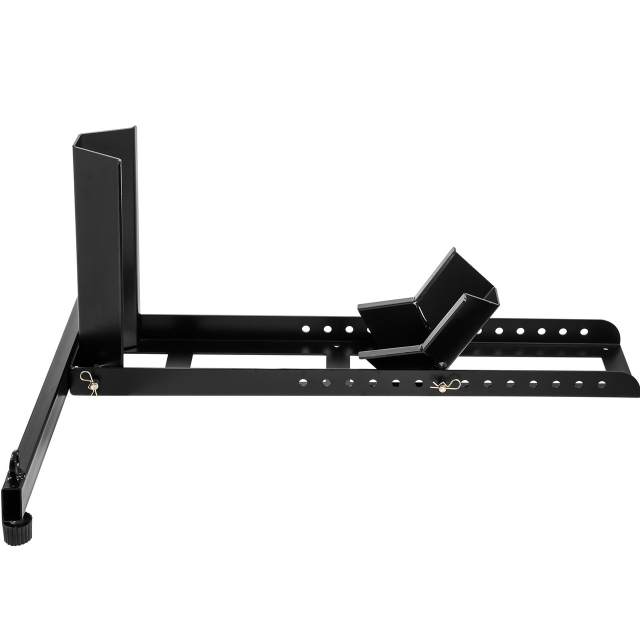 Motorcycle Front Tire Chock, 1800 lbs Heavy Duty Wheel Stand, Black Upright Motorbike Front Chock for 15"-22" Wheels, High-Grade Steel Trailer Stand, with Stable Tubes & Adjustable Holes