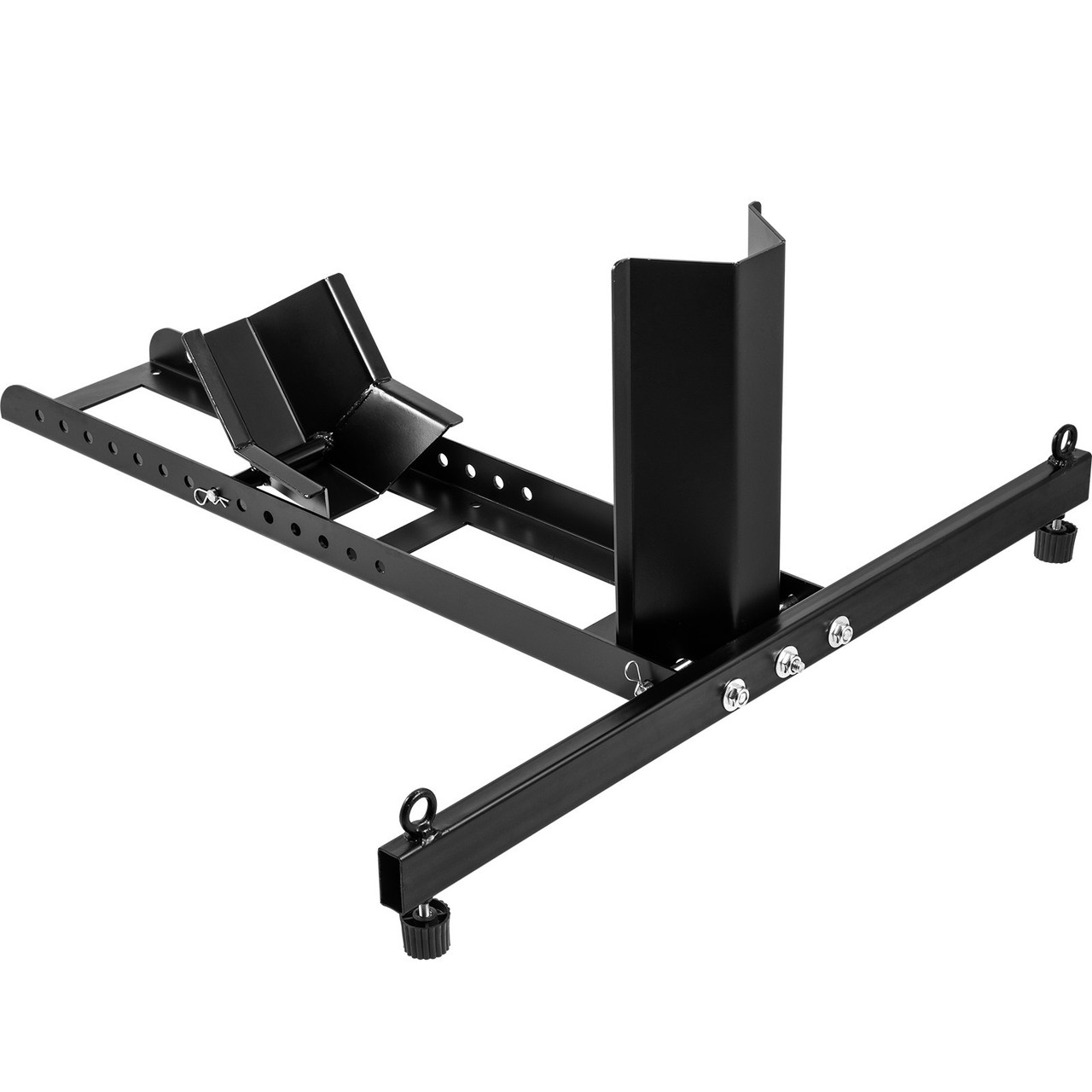 Motorcycle Front Tire Chock, 1800 lbs Heavy Duty Wheel Stand, Black Upright Motorbike Front Chock for 15"-22" Wheels, High-Grade Steel Trailer Stand, with Stable Tubes & Adjustable Holes