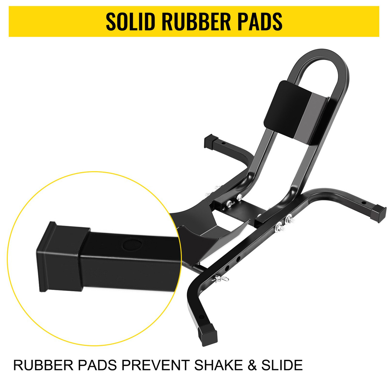 Motorcycle Front Tire Chock, 1200 lbs Heavy Duty Wheel Stand, Black Motorbike Front Chock for 17"-21" Wheels, High-Grade Steel Trailer Stand, with Stable Square Tube & Adjustable Holes