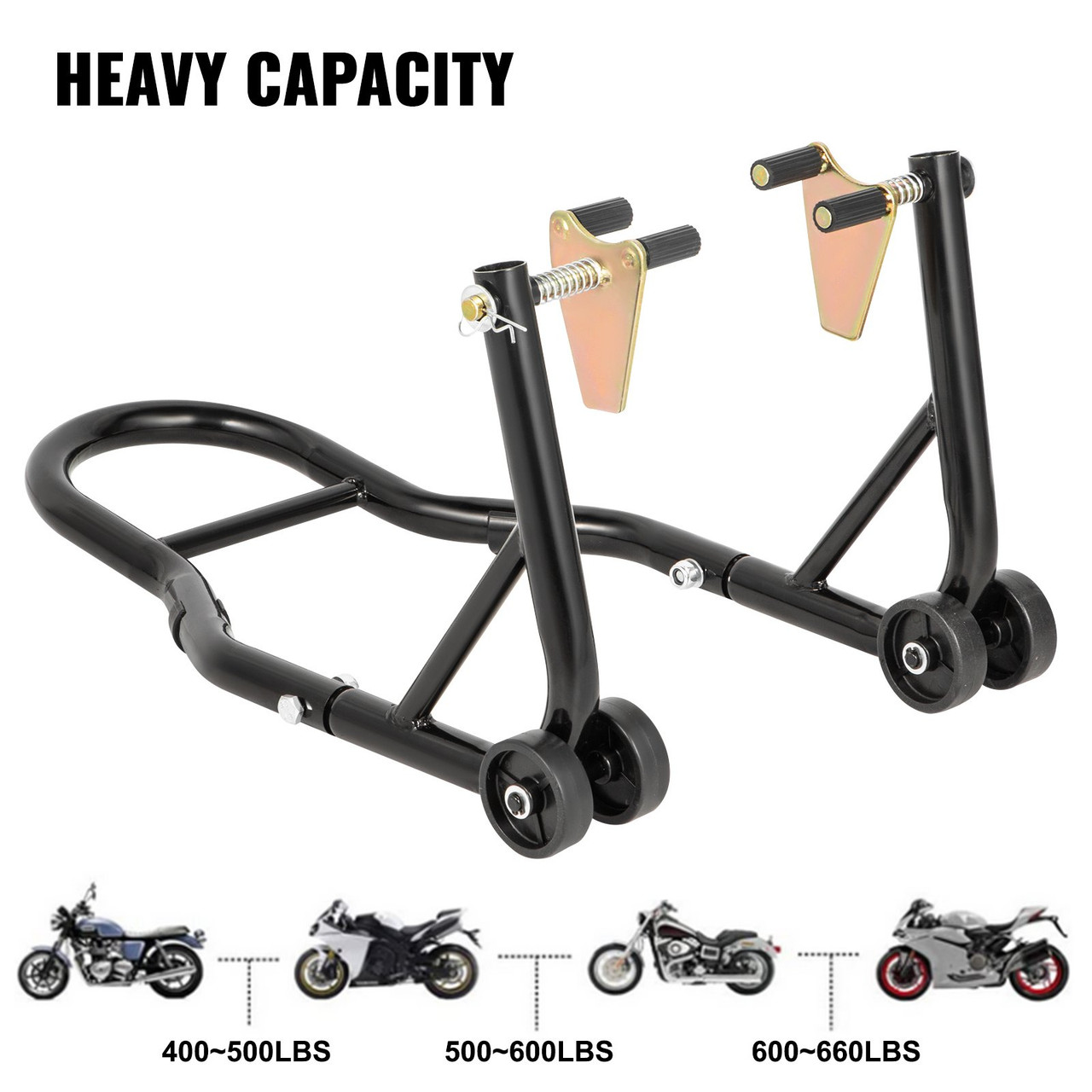 Motorcycle Stand Paddock Stand Front Fork Lift Sport, 3 in Cast Iron Wheel