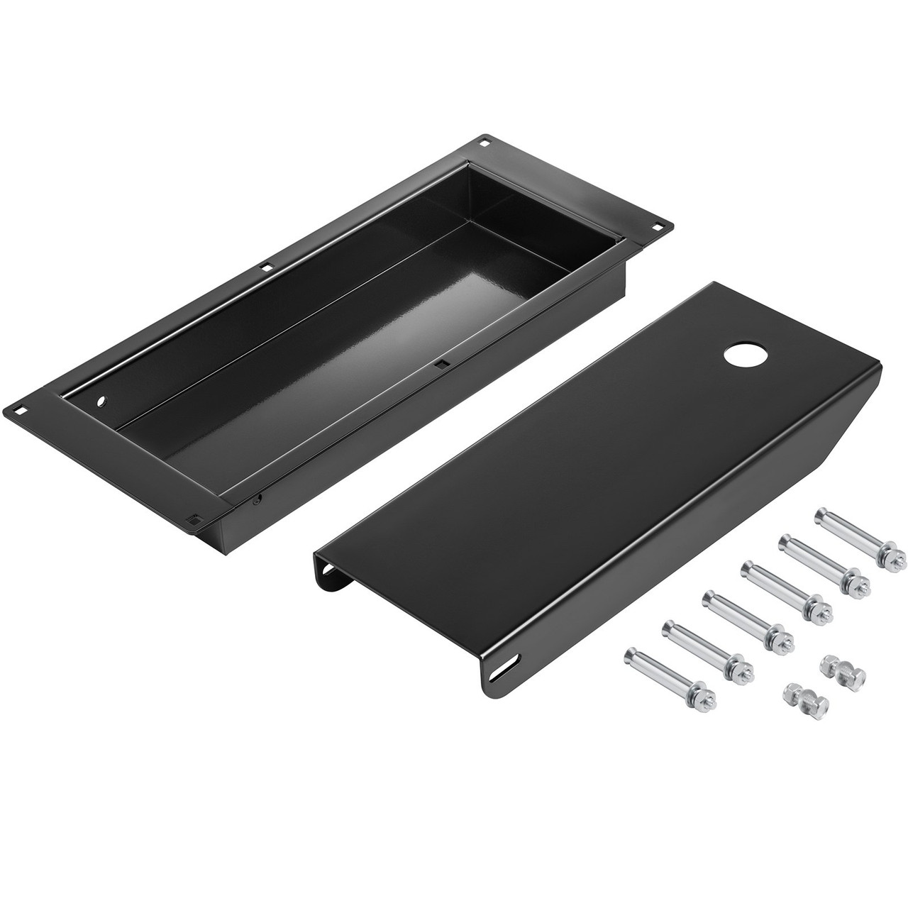 Recessed Wheel Chock, 1200 lbs Heavy Duty Wheel Stand, Black Motorbike Front Chock for 16" Wheels, High-Grade Steel Trailer Stand, with Space-Saving Design & Pre-Drilled Holes (Small-16 Inch)