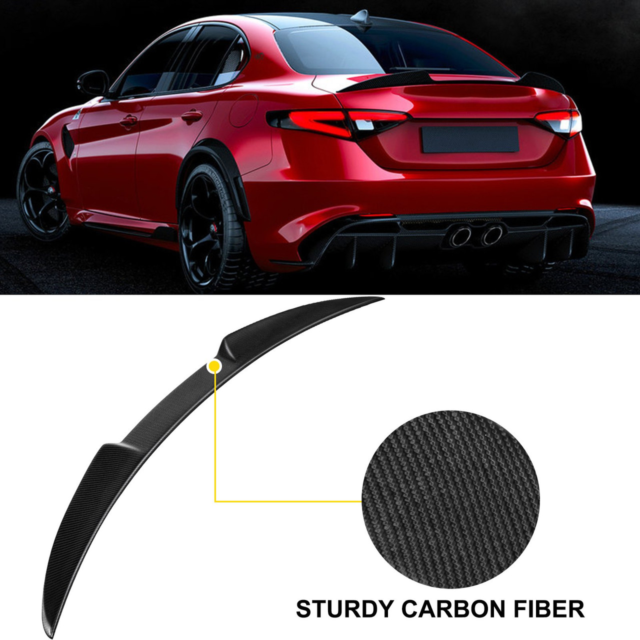 Carbon Fiber Rear Spoiler Wing for Alfa Romeo GIULIA