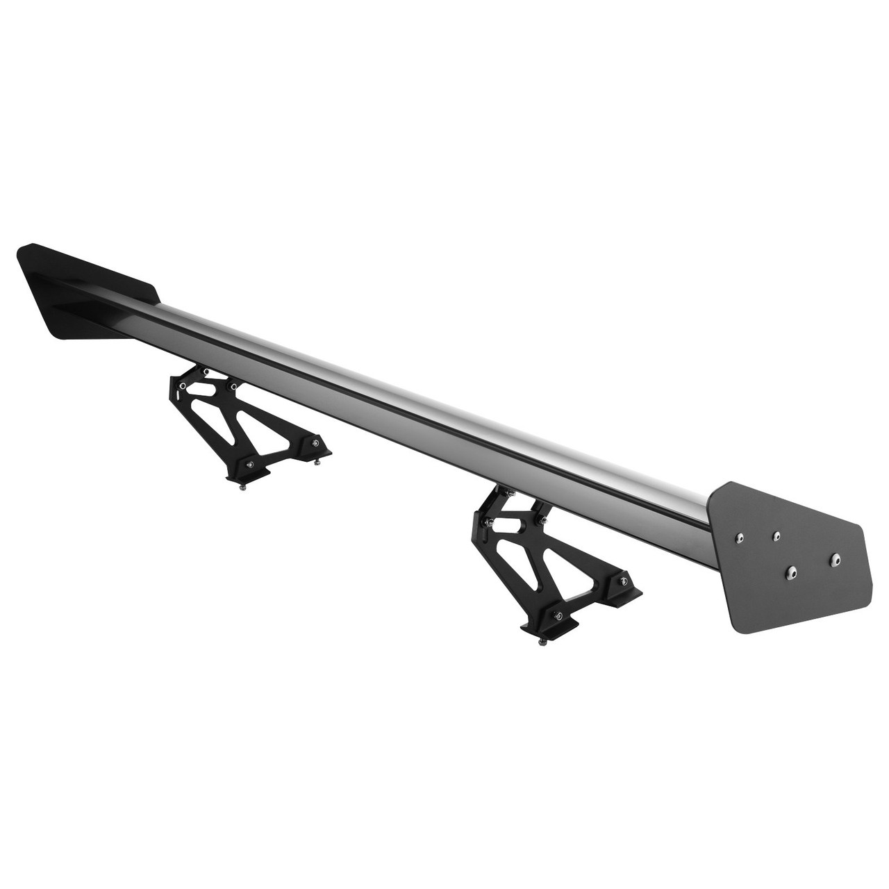 Universal Aluminum 52" GT Wing Trunk Black Spoiler Double Deck Set- Black