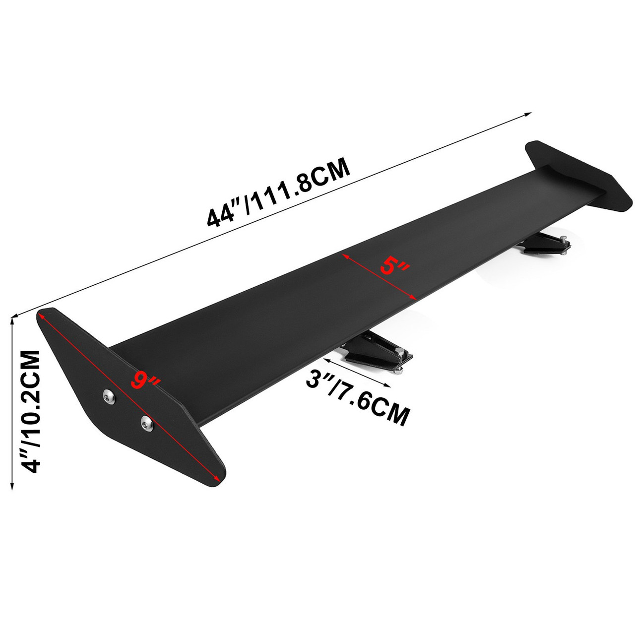 Lightweight 110cm Car Aluminum Single Deck Rear GT Style Racing Spoiler Wing