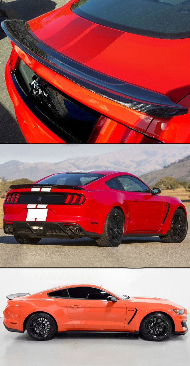 For 2015-17 Ford Mustang GT350 Track Pack Style Carbon Fiber Trunk Spoiler Wing