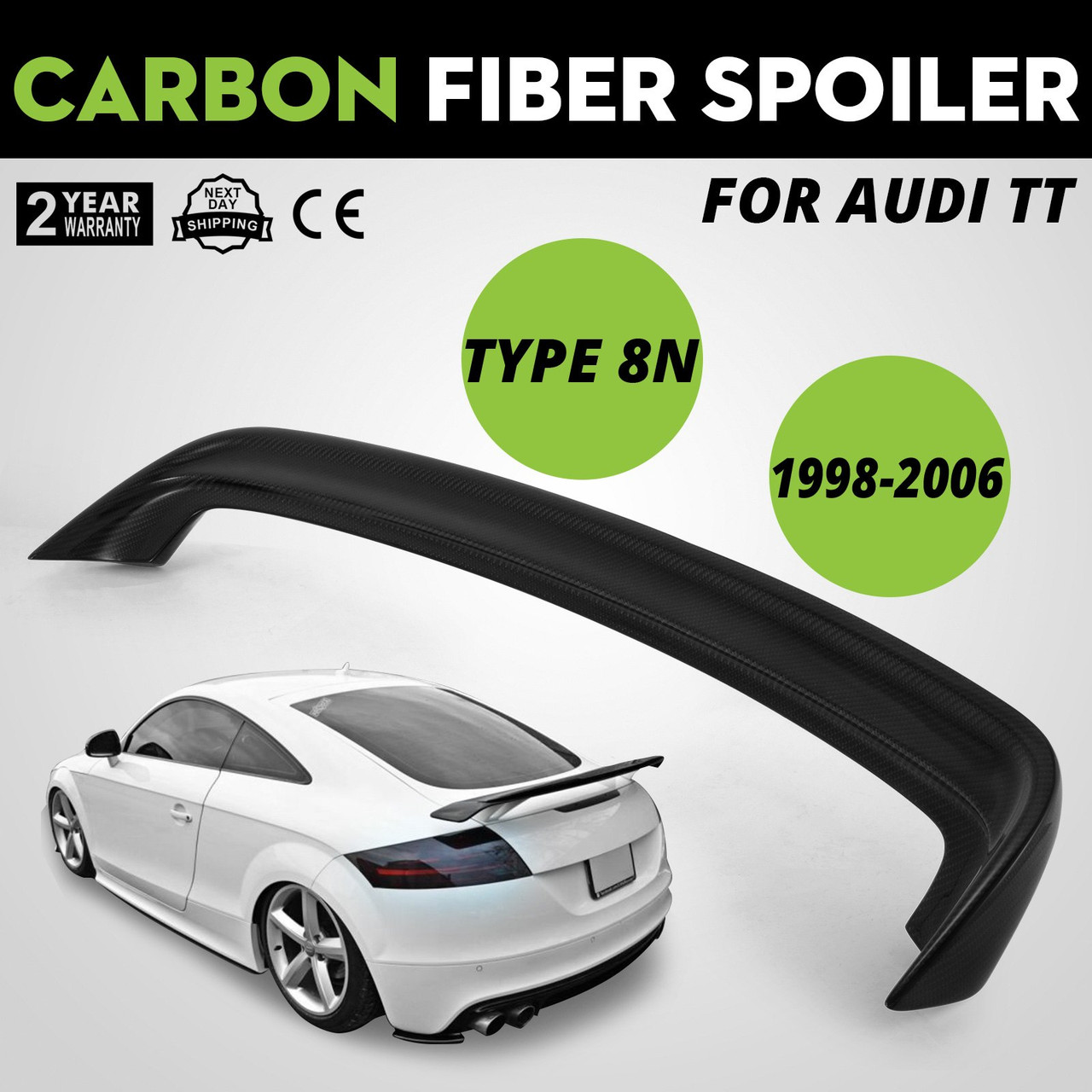 Universal Automatic Electric Spoiler Rear Trunk Boot Wing for Sedan Car  Color Glossy Black / Carbon Fiber Pattern
