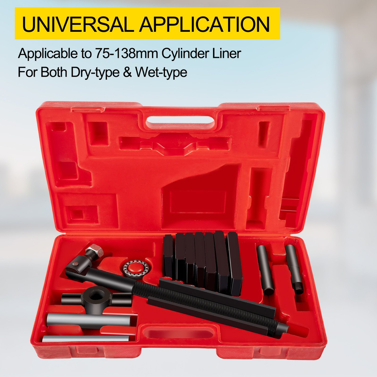 Liner Puller Cylinder Liner Puller, Diesel Engines Liner Puller Tool, Both Dry-Type and Wet-Type Fit Diameter of 75 mm-138 mm, Universal Cylinder Liner Puller Tool Set for Auto Repair