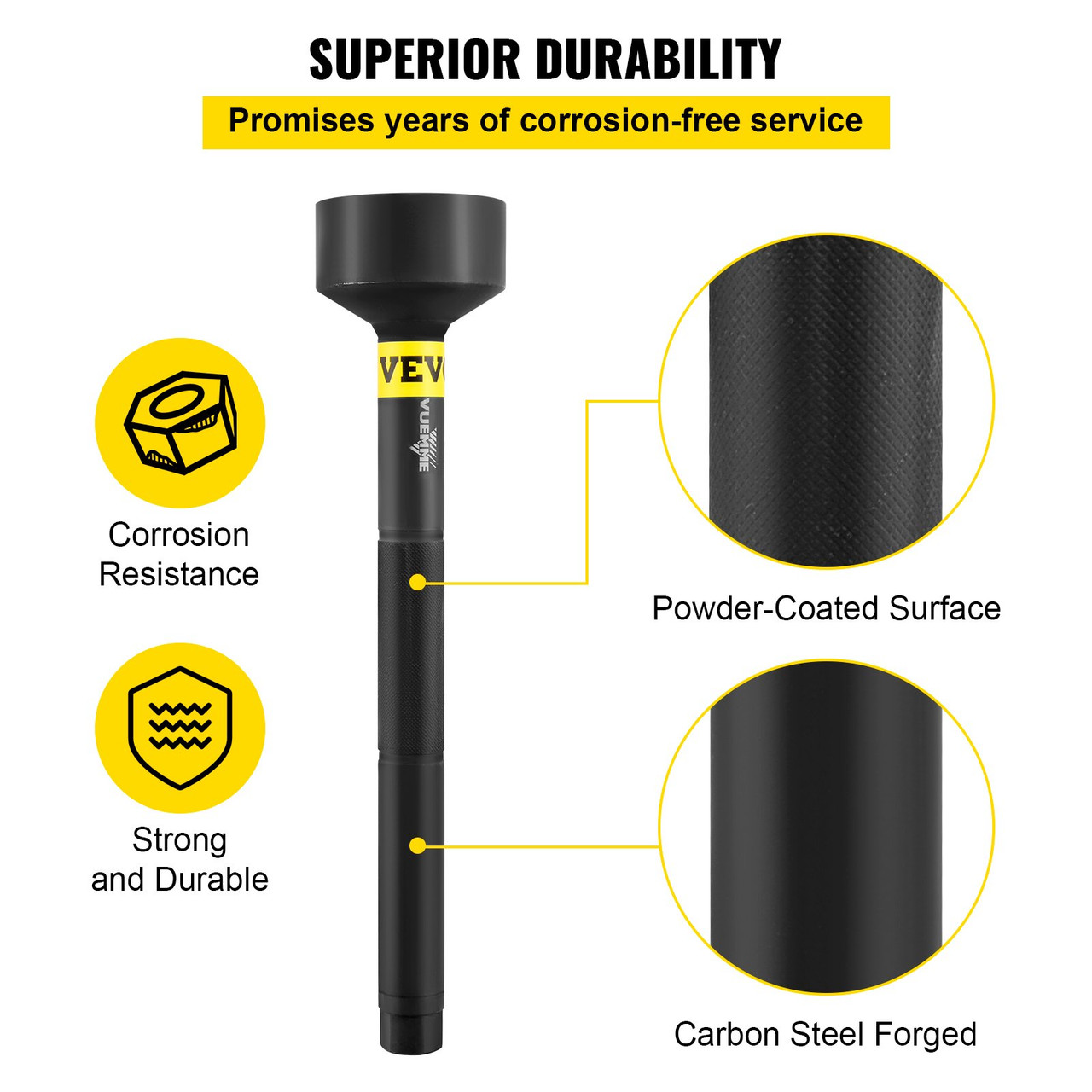 Inner Tie Rod Tool, 35 mm - 45 mm Universal Tie Rod Removal Tool, 30 mm Drive Tube Tie Rods Tool, Heavy-Duty Steel Inner Tie Rod Removal Tool For Vehicles