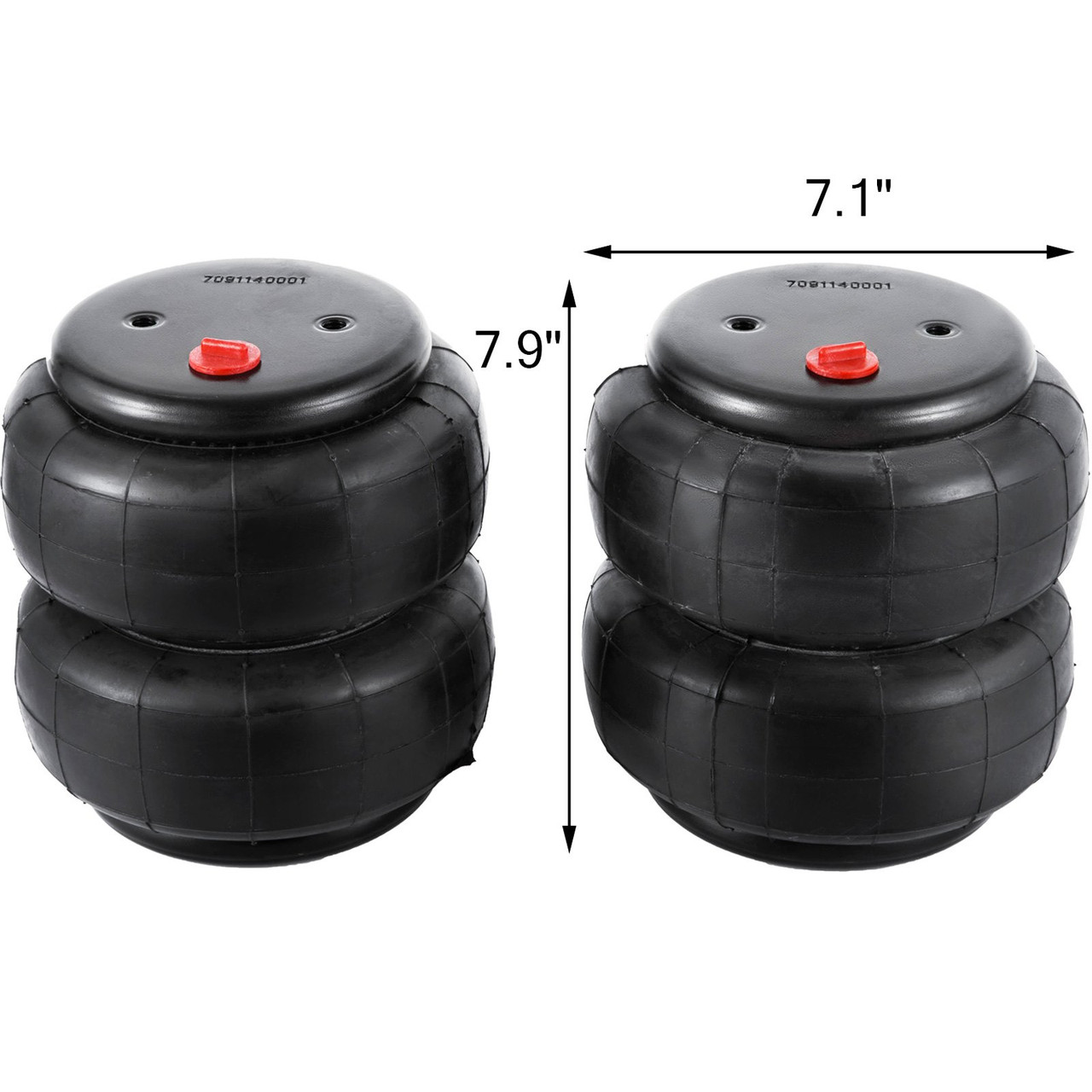 2 Air Lift Dominator D2600 Air Bags Single Port 1/2"npt Air Springs Suspension