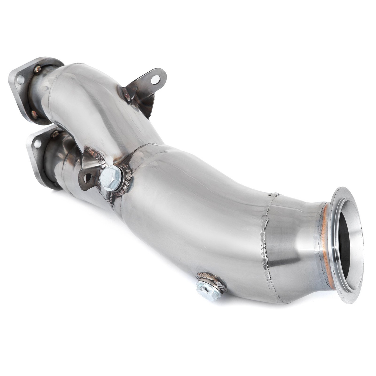 Polished Exhaust Down Pipe For 11-12 BMW E82 E88 E90 E92 N55 B30 Single Turbo