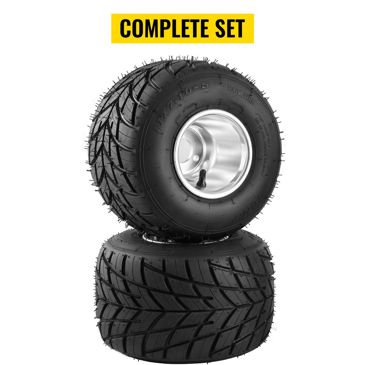 Go Kart Tires and Rims, 2pcs Rear Tires Rims, Go Cart Wheels and Tires 11"x6.0" Rear, HUB- Rim Fit Bolt Pattern 58 mm/2.28 inch with 3 Holes for Go Kart, Drift Trike, Buggy