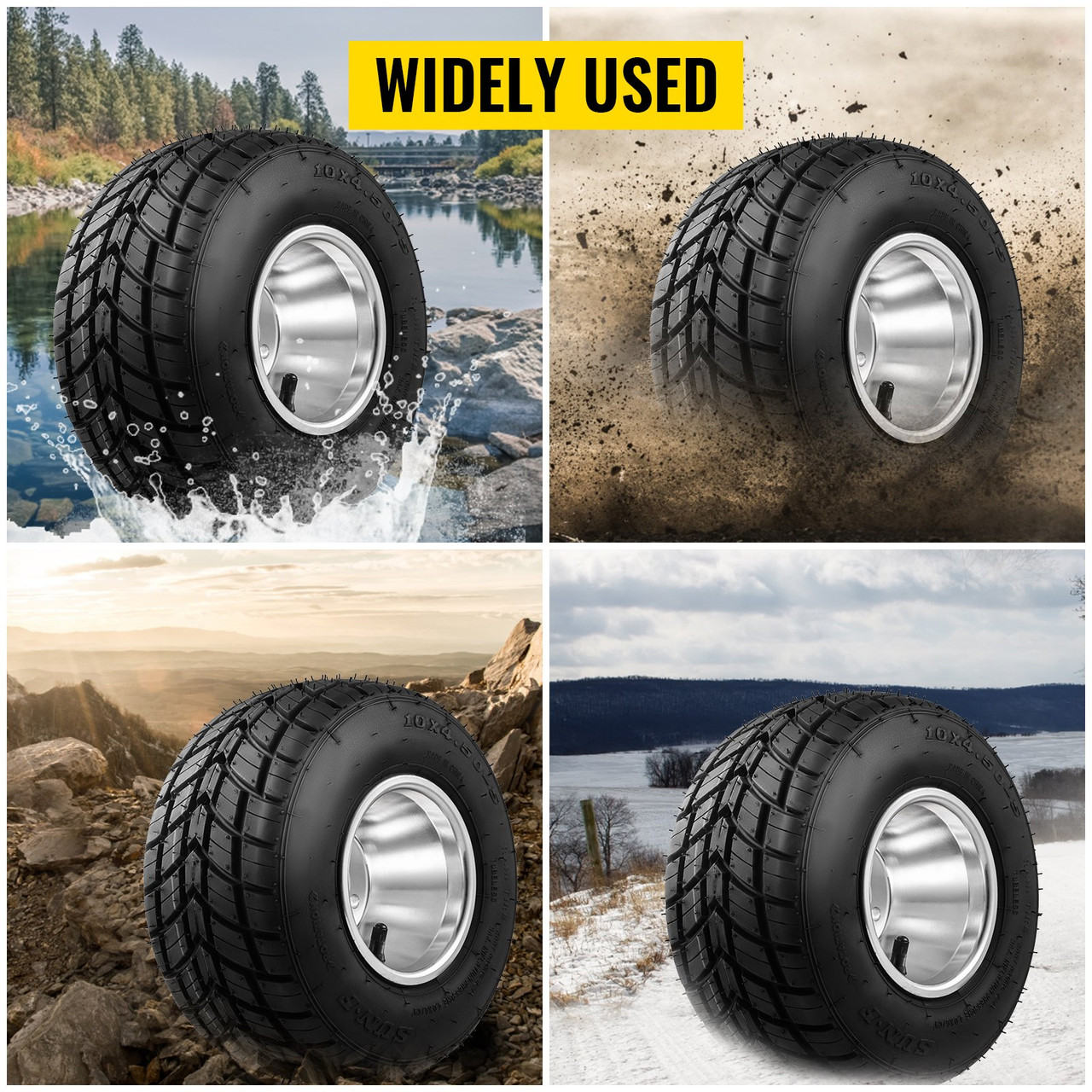 Go Kart Wheels Go Kart Rain Tires Durable 2 Front And 2 Rear 10x4.50-5 11x6.0-5