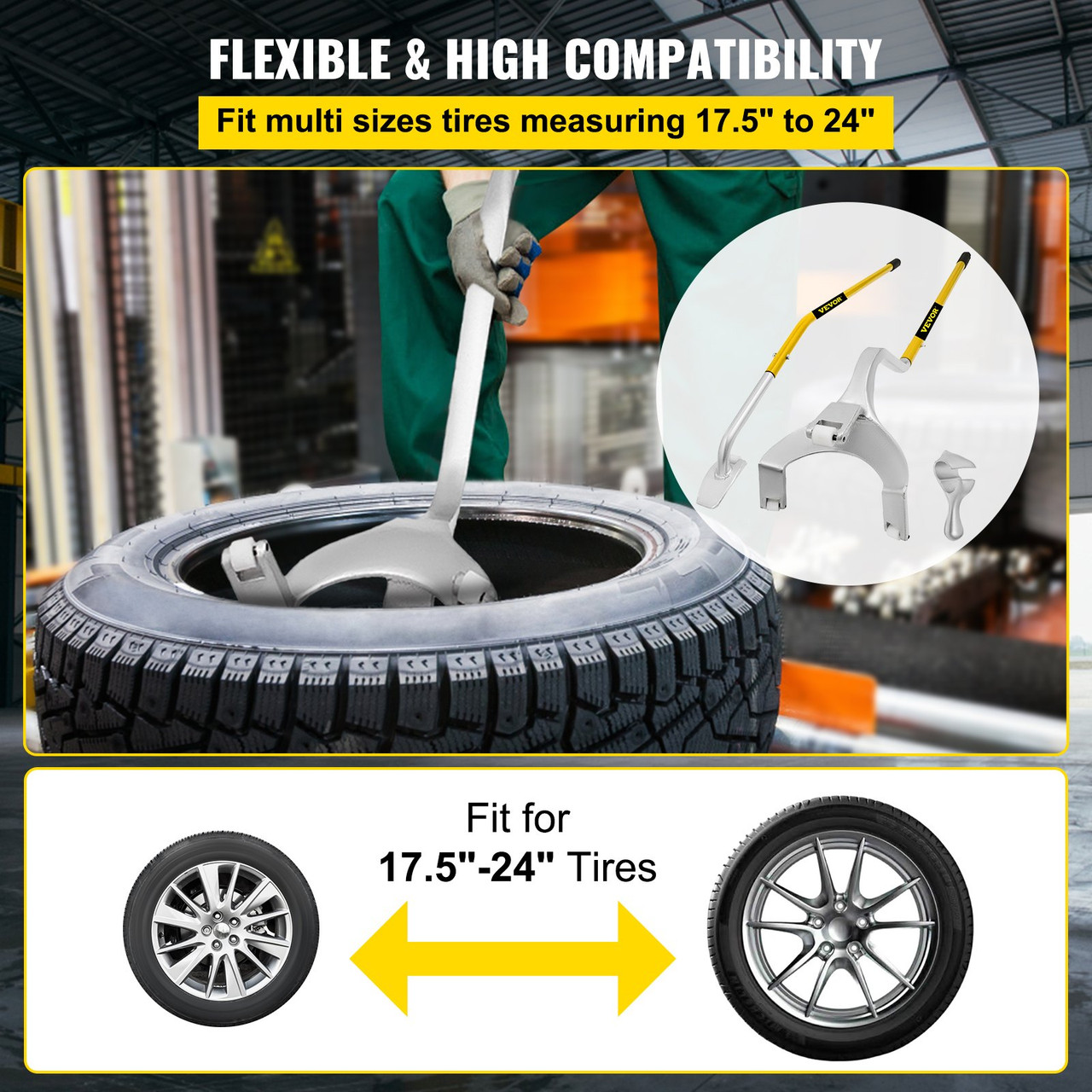 Tire Changer Tire Mount Demount Tool Yellow