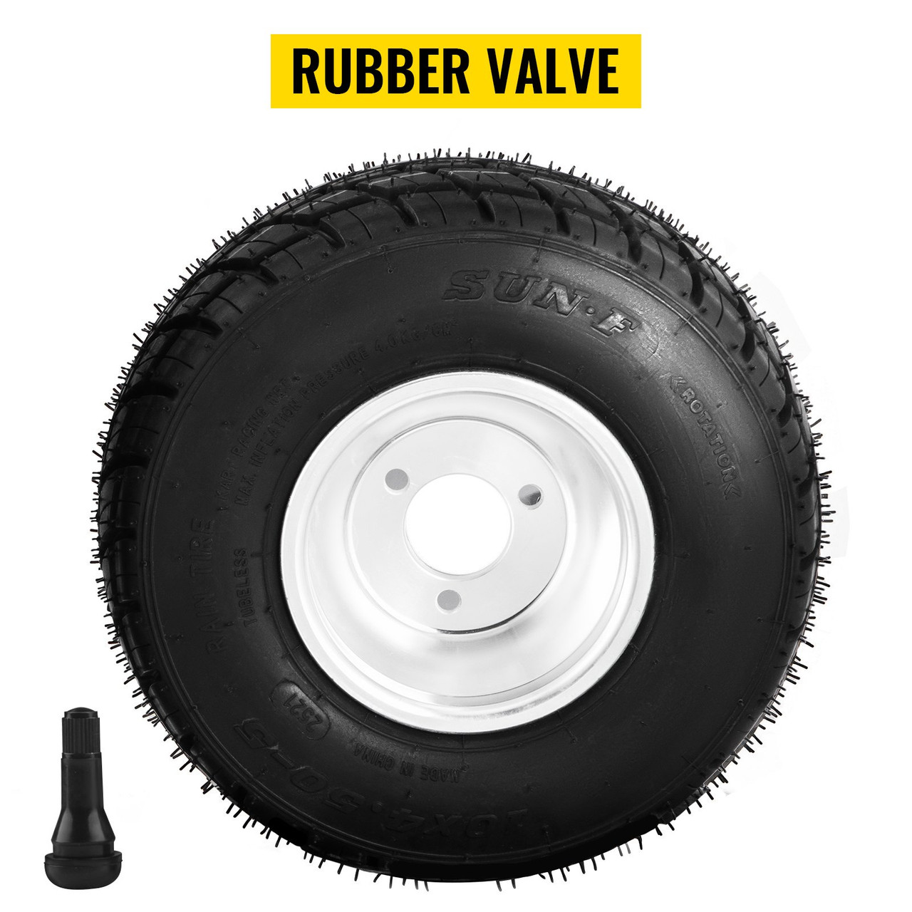 Go Kart Tires and Rims, 2pcs Front Tires Rims, Go Cart Wheels and Tires 10"x4.5" Front, HUB- Rim Fit Bolt Pattern 58 mm/2.28 inch with 3 Holes for Go Kart, Drift Trike, Buggy