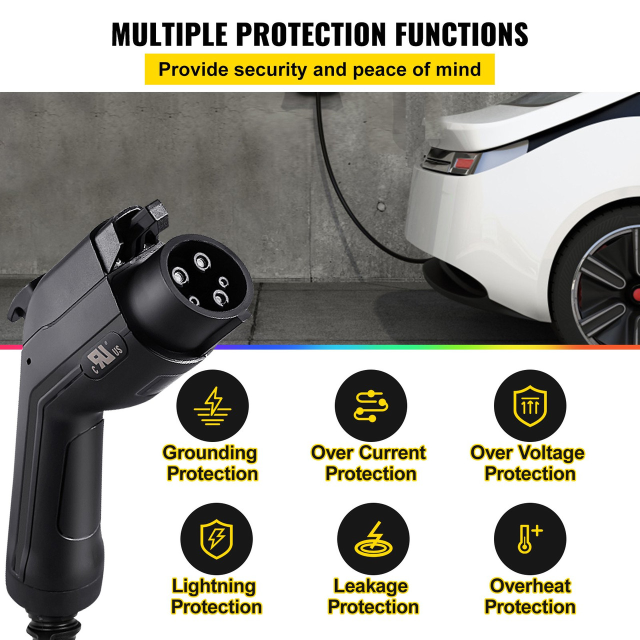 Portable EV Charger EV Car Charging Cable 15 Amp Level 1+2 NEMA 6-20 25FT