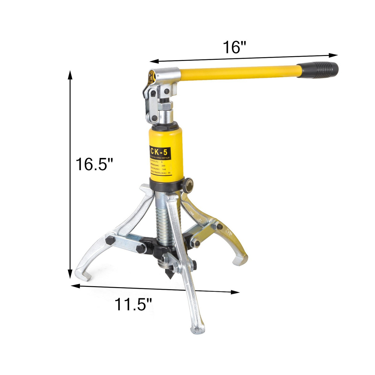 5T Hydraulic Bearing Gear Puller Wheel Hub Puller Separator Garage Tool 3-Jaws