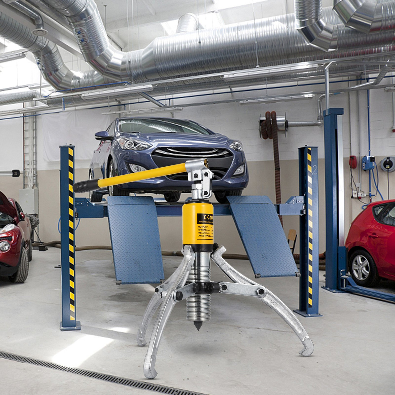 10 Ton Hydraulic Puller, 2/3 Jaw 10" Gear Flywheel Pulley Bearing Puller