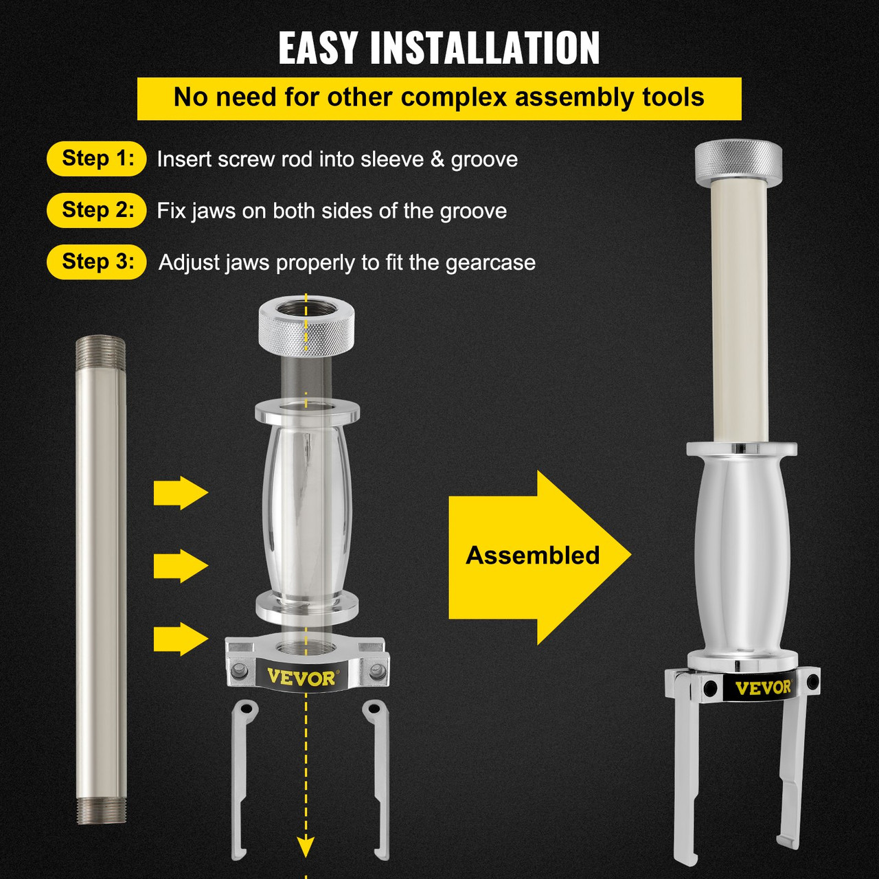 Upper Bearing Carrier Puller Marine Tech Tools with Drive Shaft Adapter