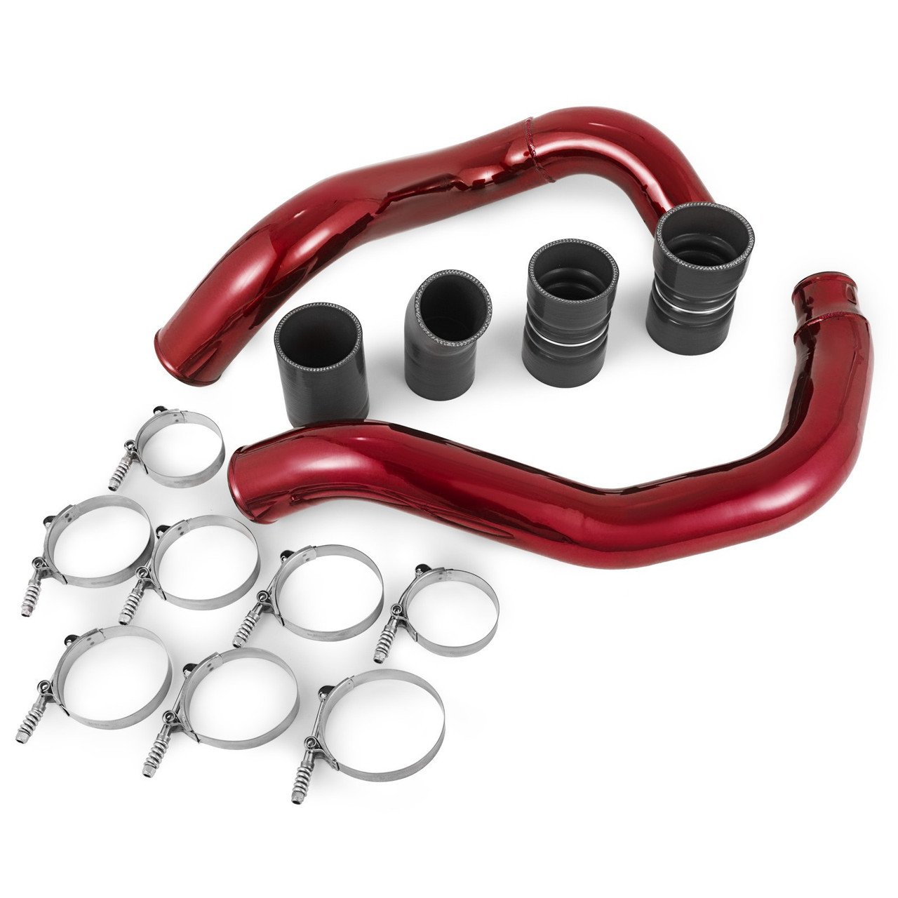 Red Turbo Intercooler Pipe Boot Kit CAC Tubes for 03-07 Ford 6.0L Powerstroke